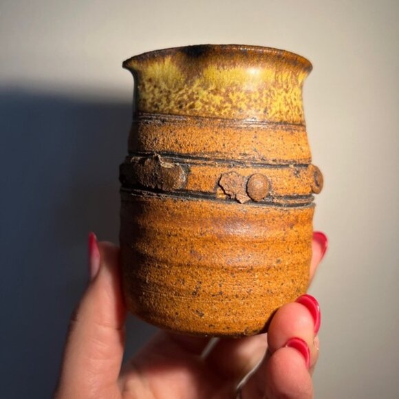 Ed Drahanchuk 1960s art pottery creamer as is Vintage Retro Brutalist - Picture 10 of 12